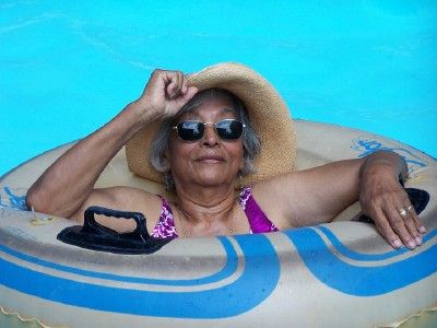 Mom in the pool